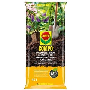 COMPO Bio Bodemverbeteraar Aanplantingen - 100% natuurlijk - met biostimulant - voor bomen, struiken, hagen en rozen - zak 40L