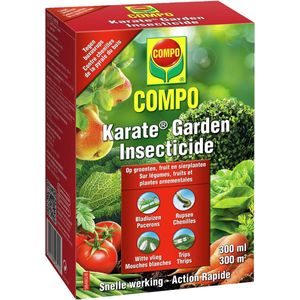 COMPO Karate Garden - insectenbestrijder - concentraat - tegen bijtende en zuigende insecten - voor groenten, fruit en sierplanten - snelle werking - doosje 300 ml (300 m²)