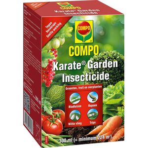 COMPO Karate Garden - insectenbestrijder - concentraat - tegen bijtende en zuigende insecten - voor groenten, fruit en sierplanten - snelle werking - doosje 300 ml (min. 224 m²)