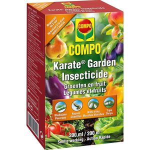 COMPO Karate Garden Groenten & Fruit - insectenbestrijder - concentraat - tegen bijtende en zuigende insecten - snelle werking - doosje 200 ml (200 m²)