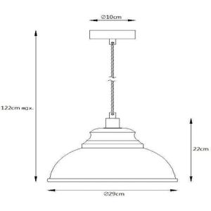 Lucide Isla hanglamp met metalen kap in rosé