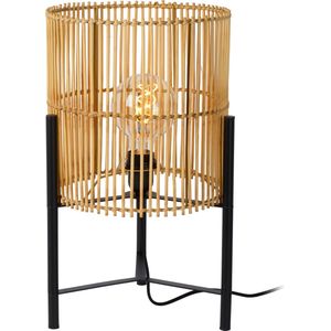 Lucide Tafellamp Jantine van rotan, Ø 30 cm