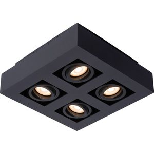Lucide XIRAX Plafondspot LED Dim to warm GU10 4x5W 2200K/3000K Zwart