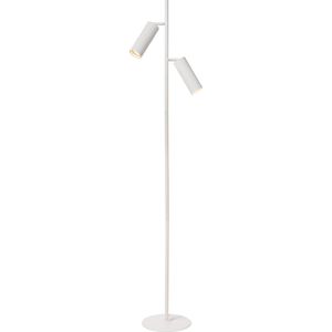Lucide Club vloerlamp, verstelbaar, wit, metaal, 140 cm, GU10