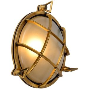 Lucide Dudley ronde wandlamp messing 23cm