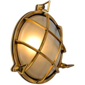 Lucide Dudley ronde wandlamp messing 23cm