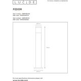 Lucide FEDOR Sokkellamp Buiten - 1xE27 - IP44 - Mat chroom
