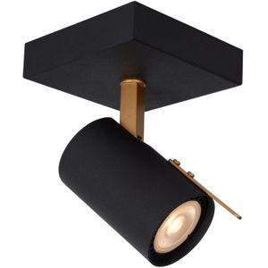 Lucide GRONY - Plafondspot - LED Dim to warm - GU10 - 1x5W 2200K/3000K - Zwart