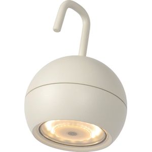Lucide SPHERE Oplaadbare Hanglamp Buiten - Accu/Batterij - Ø 10,2 cm - LED Dimb. - 1x2W 2700K - IP54 - 3 StepDim - Wit