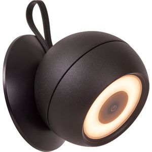 Lucide LUNEX - Oplaadbare Wandlamp Binnen/Buiten - Accu/Batterij - LED Dimb. - 1x2W 3000K - IP54 - Magnetisch - Zwart