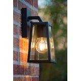 Lucide Matslot Wanlicht Ip23 E27 H25Cm Zwart Zwart