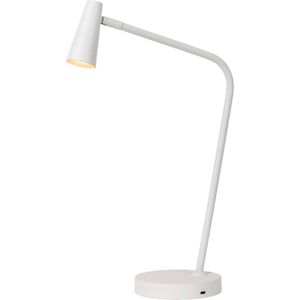 Lucide STIRLING - Oplaadbare Tafellamp - Accu/Batterij - LED Dimb. - 1x3W 2700K - 3 StepDim - Wit