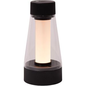 Lucide LORALI - Oplaadbare Tafellamp Binnen/Buiten - Accu/Batterij - Ø 7,7 cm - LED Dimb. - 1x1,2W 2600K/3000K - IP44 - Zwart