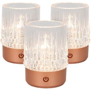 Lucide LILY - Tafellamp - Koper - Ø 8 cm - Set van 3