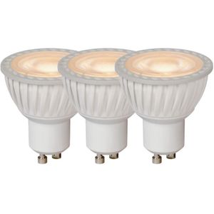 Lucide MR16 - Led lamp - Ø 5 cm - LED Dimb. - GU10 - 3x5W 3000K - Wit - Set van 3