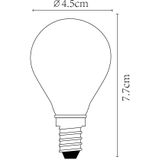 Lucide P45 - Filament lamp - Ø 4,5 cm - LED Dimb. - E14 - 1x4W 2700K - mat