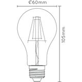 Lucide A60 - Filament lamp - Ø 6 cm - LED Dimb. - E27 - 1x5W 2700K - Transparant