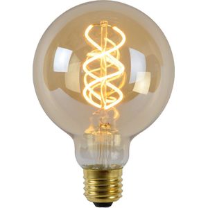 Lucide G95 - Filament lamp - Ø 9,5 cm - LED Dimb. - E27 - 1x4,9W 2200K - Amber