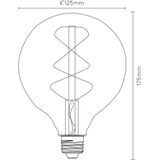 Lucide Bulb dimbare LED lamp 2200K E27 5W 12.5cm amber