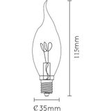 LED Bulb - Amberkleurig Glas - E14 - Dimbaar - 3W