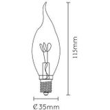 LED Bulb - Amberkleurig Glas - E14 - Dimbaar - 3W