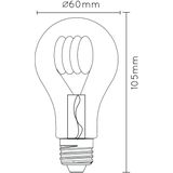 Lucide A60 - Filament lamp - Ø 6 cm - LED Dimb. - E27 - 1x4,9W 2200K - Amber