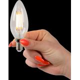 Lucide C35 - Filament lamp - Ø 3,5 cm - LED Dimb. - E14 - 4x4W 2700K - Transparant - Set van 4