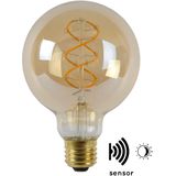 Lucide Bulb LED lamp met dag/nacht sensor 2200K E27 4W 9.5cm amber