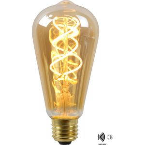 Lucide Bulb LED lamp met dag/nacht sensor 2200K E27 4W 6.4cm amber