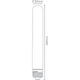 Lucide T32 - Filament lamp - Ø 3,2 cm - LED Dimb. - E27 - 1x4,9W 2200K - Amber