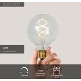 Lucide G95 - Filament Lamp - Ø 9,5 cm - Dimbaar - LED - Transparant