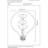 Lucide G95 - Filament Lamp - Ø 9,5 cm - Dimbaar - LED - Transparant