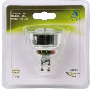 Lucide CFL BULB - Spaarlamp - Ø 5 cm - GU10 - 1x8W 2700K - Wit