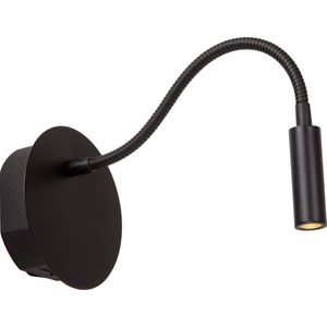 Lucide JOLIJN - Oplaadbare Bedlamp / Wandlamp - Accu/Batterij - Ø 11 cm - LED - 1x2W 3000K - Magnetisch - Zwart
