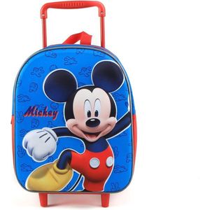 MICKEY Boekentas Op Wielen - Trolley - MICKEY MOUSE Kindertrolley & Rugtas in 1 - Kinder Koffer en Rugzak - Reis Trolley Kinderen - Koffertje - Vakantie