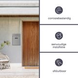 Perel Brievenbus Ibiza, wandmontage, met naamplaatje, incl. 2 sleutels, afmetingen (H x B x D) 36 x 26 x 8 cm, zilvergrijs