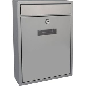 Perel Brievenbus Ibiza, wandmontage, met naamplaatje, incl. 2 sleutels, afmetingen (H x B x D) 36 x 26 x 8 cm, zilvergrijs