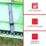 Toolland Strooiwagen, instelbare dosering, strooimateriaal 0-8 mm, 12 liter, groen