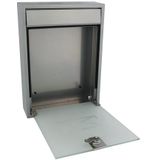 Perel Brievenbus Milan, wandmontage, glazen front, incl. 2 sleutels, afmetingen (H x B x D) 36 x 26 x 8 cm, zilverkleurig