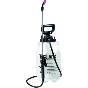 <p>De 5 L drukspuit van Toolland is de ideale oplossing om ongedierte in je tuin te bestrijden. Met een inhoud van 5 liter is deze onkruidspuit perfect geschikt voor middelgrote tuinen. Je kunt hem gebruiken met insecticiden, pesticiden, anti-schimmel middelen en voedingsstoffen.</p>
<p>De drukspuit is voorzien van een handig pompsysteem en een comfortabele draagband, zodat je hem gemakkelijk kunt gebruiken en meenemen. De kleur van de drukspuit is wit en zwart, het reservoir is gemaakt van polyethyleen en polypropyleen, de spuit is van roestvrij staal en de slang is van PVC. De lengte van de slang is 125 cm en de lengte van de spuit is 35 cm.</p>
<p>Met een inhoud van 5 liter kun je voldoende vloeistof meenemen om je tuin te behandelen. De drukspuit is geschikt voor oplosmiddelvrije vloeistoffen zoals water, meststoffen, herbiciden, pesticiden, schoonmaakmiddelen en conserveringsmiddelen. Je ontvangt ook een handige draagband bij de drukspuit.</p>
<ul>
  <li>Kleur: wit en zwart</li>
  <li>Materiaal reservoir: polyethyleen en polypropyleen</li>
  <li>Materiaal spuit: roestvrij staal</li>
  <li>Materiaal slang: PVC</li>
  <li>Lengte slang: 125 cm</li>
  <li>Lengte spuit: 35 cm</li>
  <li>Inhoud: 5 L</li>
  <li>Met pompsysteem</li>
  <li>Geschikt voor oplosmiddelvrije vloeistoffen (water, meststoffen, herbiciden, pesticiden, schoonmaakmiddelen, conserveringsmiddelen, enz.)</li>
  <li>Inclusief draagband</li>
</ul>