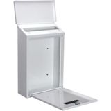 Perel Brievenbus Rio, wand- en paalmontage, met naamplaatje, incl. 2 sleutels, afmetingen (H x B x D) 39.5 x 27 x 10 cm, wit