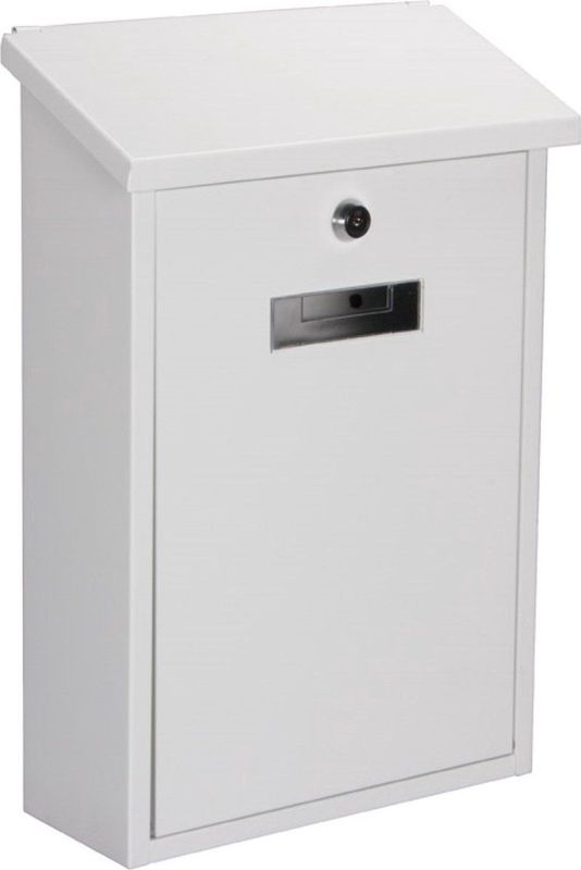 Perel Brievenbus Rio, wand- en paalmontage, met naamplaatje, incl. 2 sleutels, afmetingen (H x B x D) 39.5 x 27 x 10 cm, wit