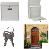 Perel Brievenbus Monaco, wandmontage, met naamplaatje, incl. 2 sleutels, afmetingen (H x B x D) 36.8 x 36.5 x 10 cm, wit