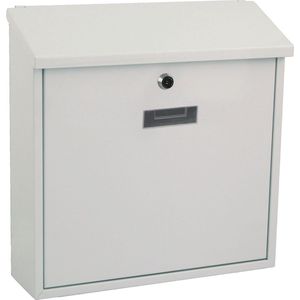 Perel Brievenbus Monaco, wandmontage, met naamplaatje, incl. 2 sleutels, afmetingen (H x B x D) 36.8 x 36.5 x 10 cm, wit