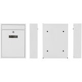 Perel - Ibiza Wandbrievenbus - Wit - Gegalvaniseerd Staal - Inclusief Slot en Sleutels