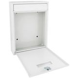 Perel - Ibiza Wandbrievenbus - Wit - Gegalvaniseerd Staal - Inclusief Slot en Sleutels