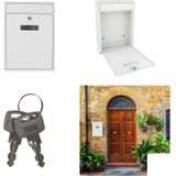 Perel - Ibiza Wandbrievenbus - Wit - Gegalvaniseerd Staal - Inclusief Slot en Sleutels