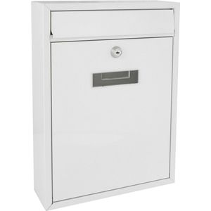 Perel - Ibiza Wandbrievenbus - Wit - Gegalvaniseerd Staal - Inclusief Slot en Sleutels