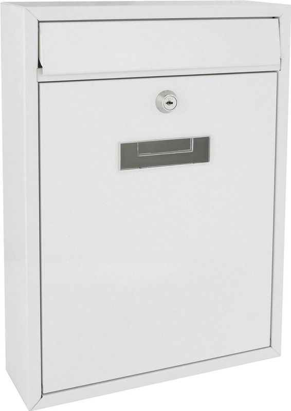 Perel - Ibiza Wandbrievenbus - Wit - Gegalvaniseerd Staal - Inclusief Slot en Sleutels