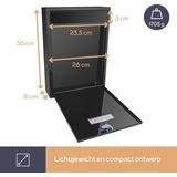 Perel Brievenbus Ibiza, wandmontage, met naamplaatje, incl. 2 sleutels, afmetingen (H x B x D) 36 x 26 x 8 cm, zwart